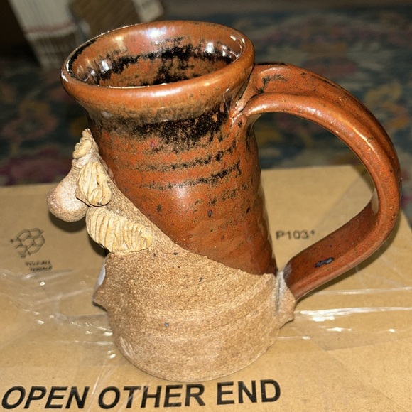Vintage Funny Face/Goofy Art Pottery Clay Coffee/Tea/Beer/Mug - Picture 3 of 8